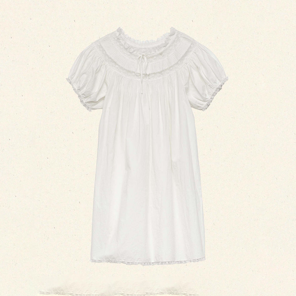 Summer New Arrival Lace-trimmed Round-neck Patchwork Dress