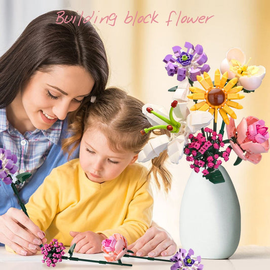 Flower Bouquet Building Set Artificial Flowers Bouquet Botanical Building Block Set Construction Toys