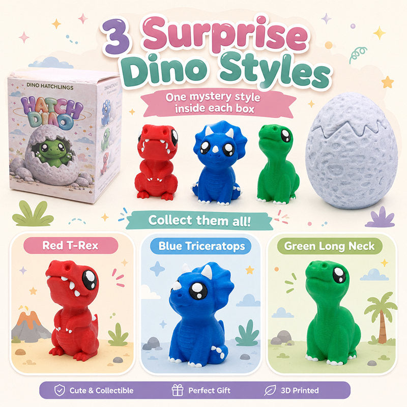 3D Printed Dino Hatchlings Blind Box, Mystery Dinosaur Egg Collectible Figurine, Mini Cute Dinosaur Toy Ornament, Surprise Gift For Kids & Collectors