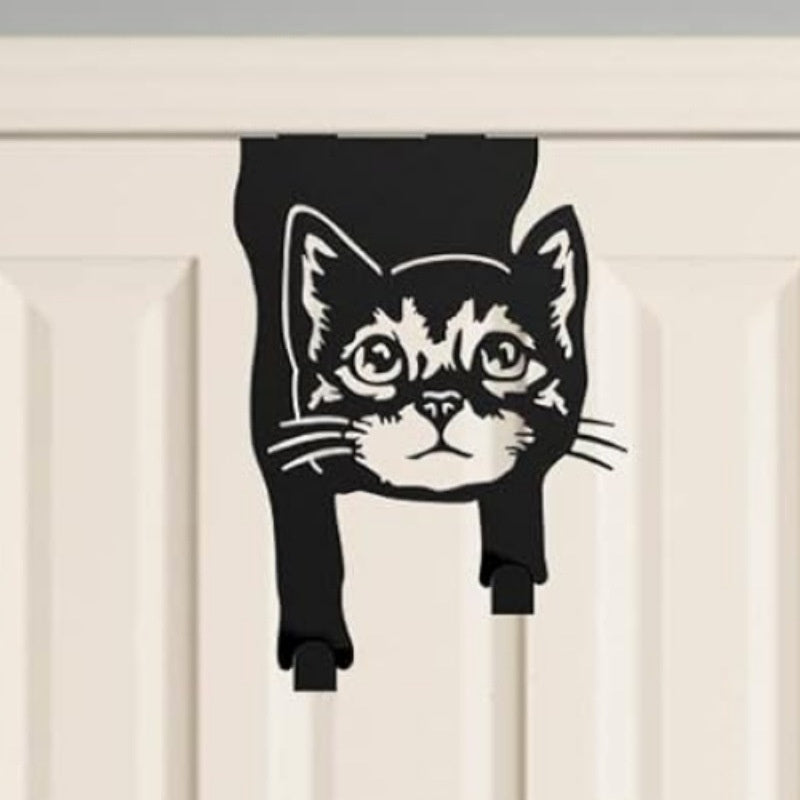 Strong Fantastic Wall Mounted Accessories Iron Decorative Black Cat Punch-free Door Hook