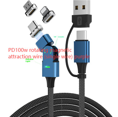 Magnetic Suction Head Data Dual-type-c Suitable For Mobile Phone Charging Cable
