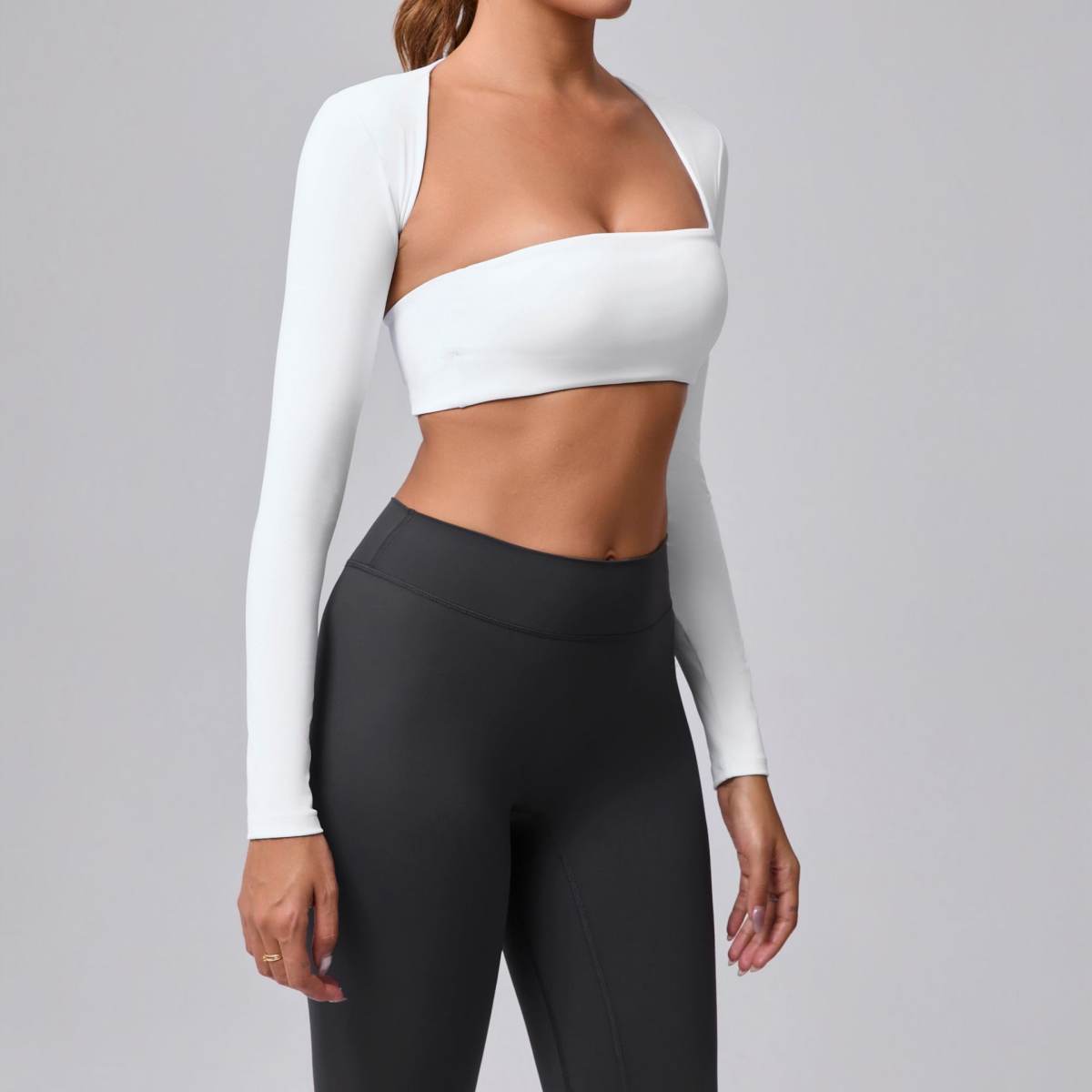 Autumn Sand Brushed Shawl Long Sleeve Yoga Wear