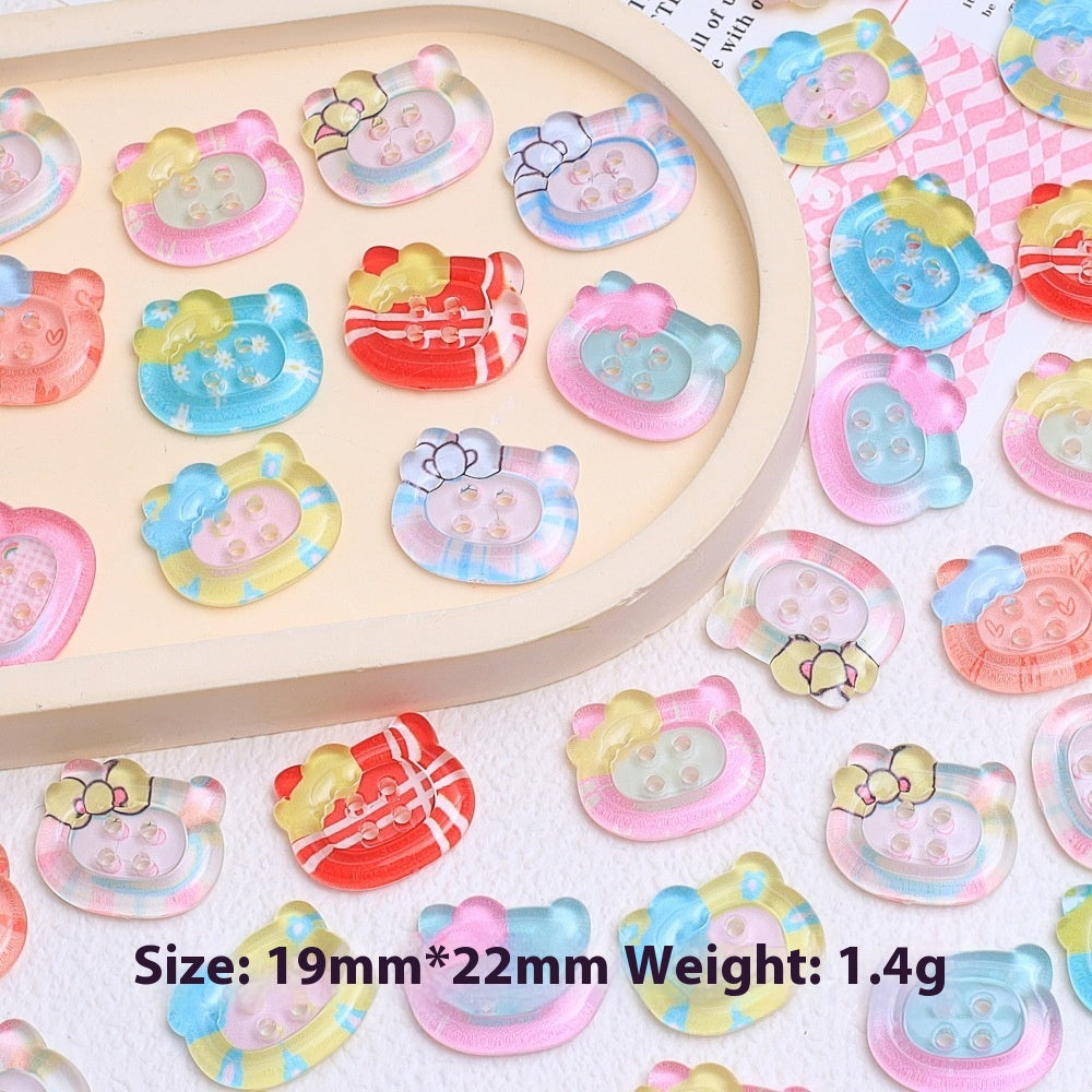 Cartoon Transparent Buttons Handmade Cream Glue Accessories Resin Ornament
