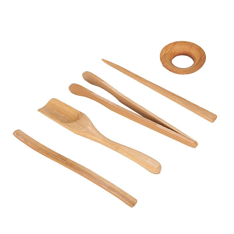 Kung Fu Tea Set Tea Ceremony Accessories Bamboo Solid Wood Five-Piece Set