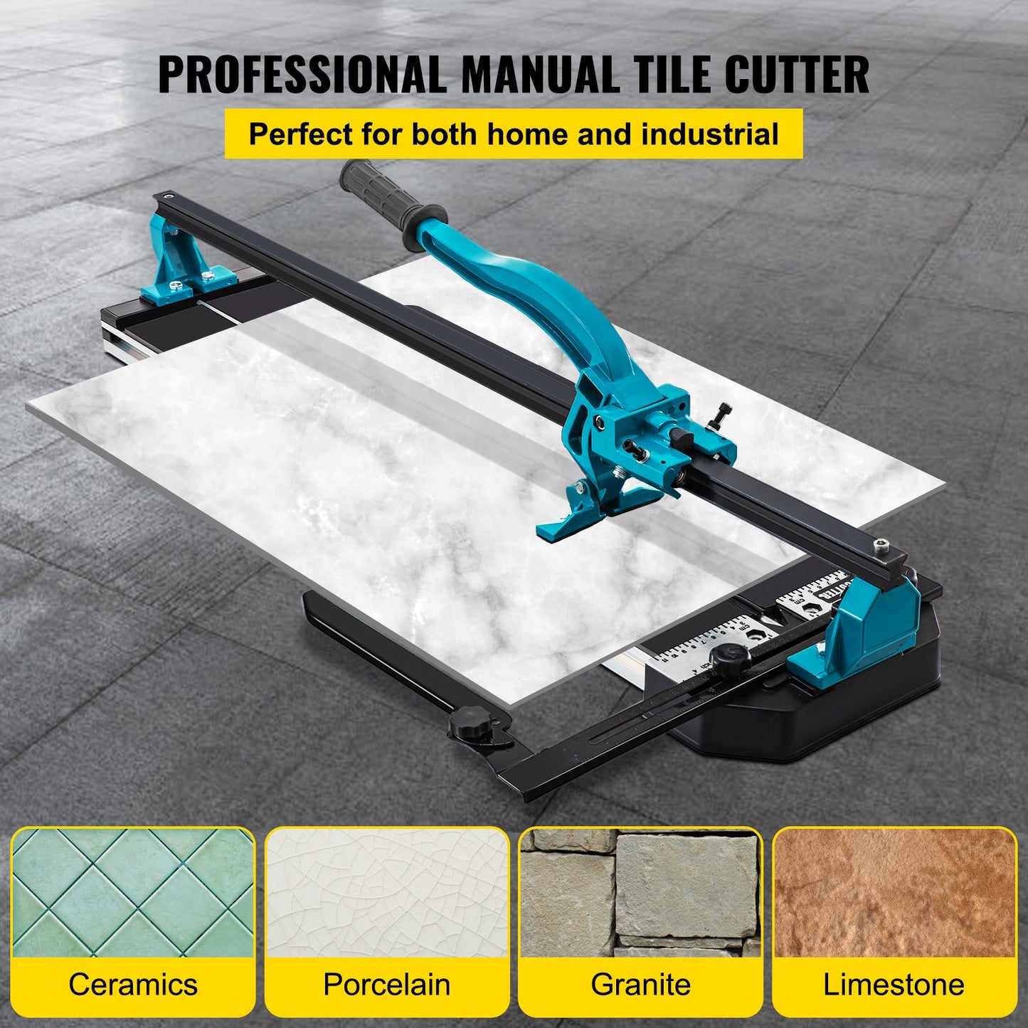 40 Inch Tile Cutter Single Rail Double Brackets Manual Tile Cutter 3/5 In Cap With Precise Laser Manual Tile Cutter Tools For Precision Cutting (40 Inch)