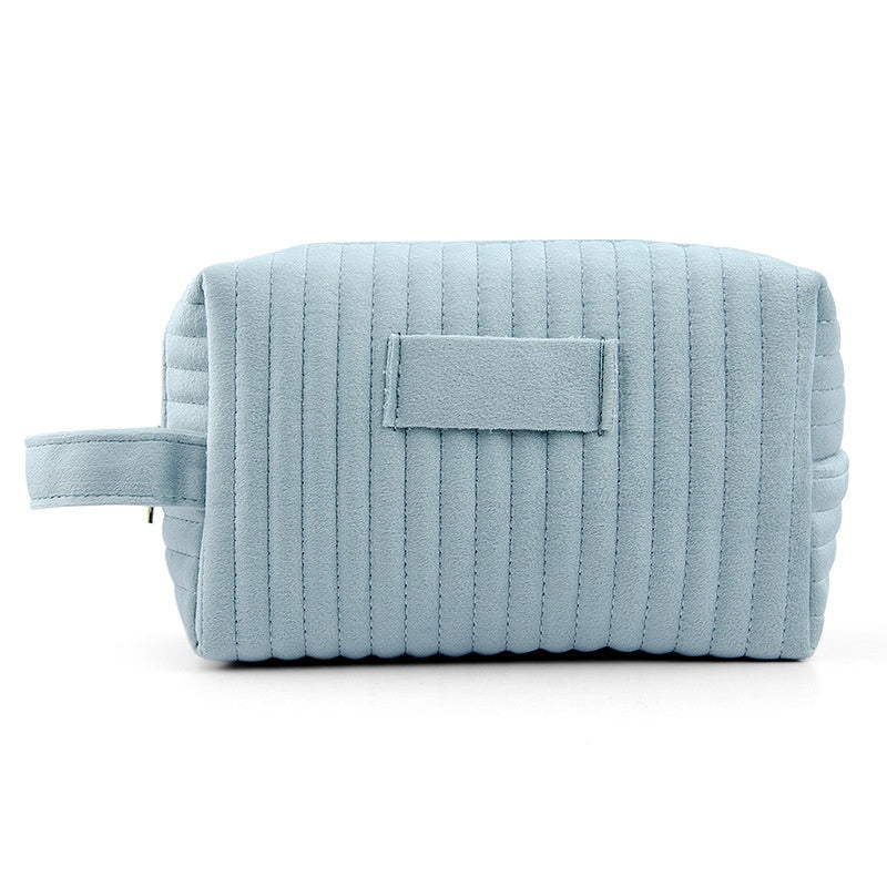 Velvet Large-Capacity Portable Makeup Organizer Bag