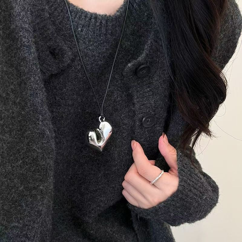 Love Necklace Women's High-grade Black Rope Halter Sweater Chain Adjustable Accessories