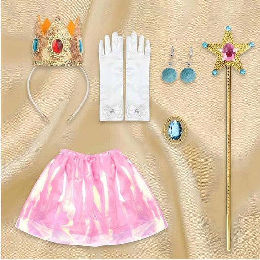 Princess Peach Costume Set - Complete Costume For Parties, Celebrations, And Events - Party Accessories Set