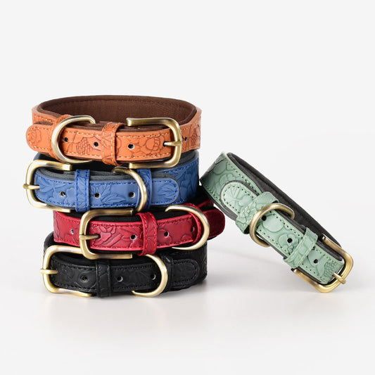Pet Supplies Patterned Leather Dog Collar
