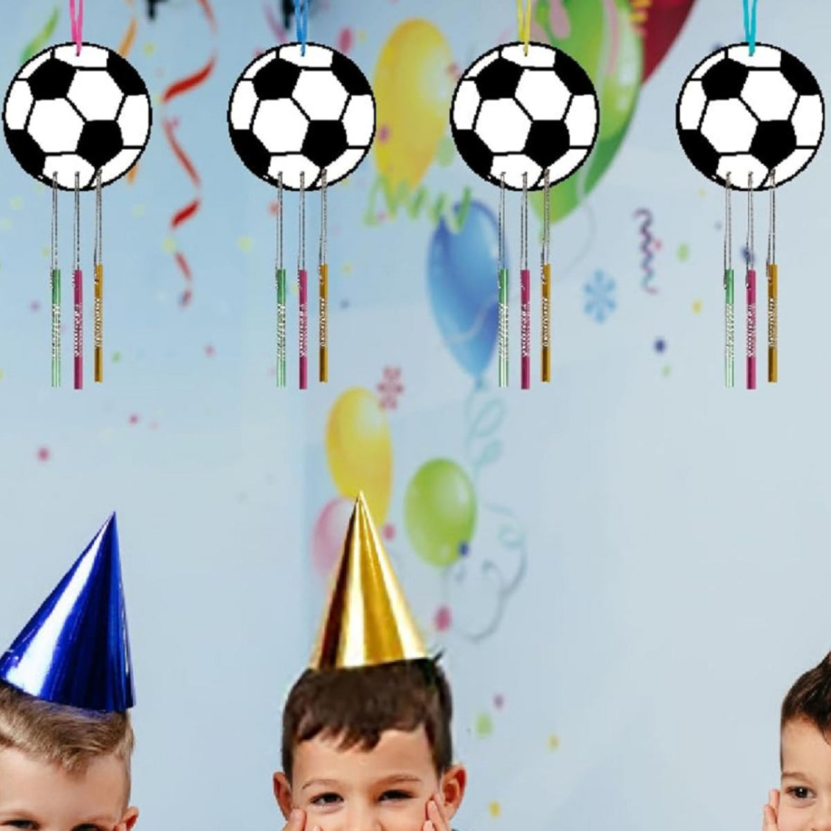 9-Piece Set - Soccer Wind Chime Party Gift Craft Kit: Wooden Soccer Ball Crafting, DIY Crafts For Painting, Euro 2025 Gifts, Creative Sets, Gifts For Soccer Fans, Birthday, Bundesliga Party