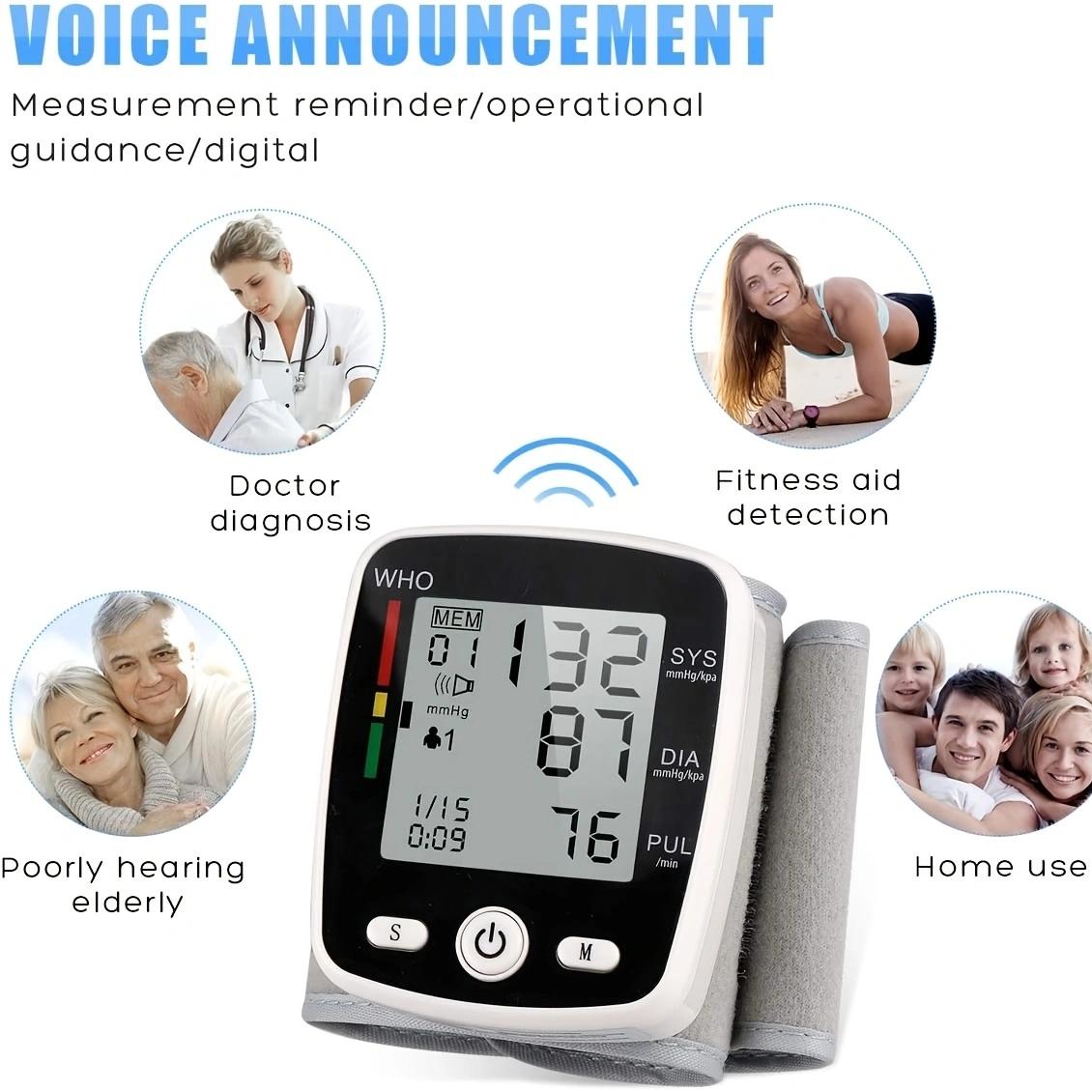 Wrist Blood Pressure Monitor With USB Charging  2 X 90-Reading Memory  Cuff Included FDA Certified