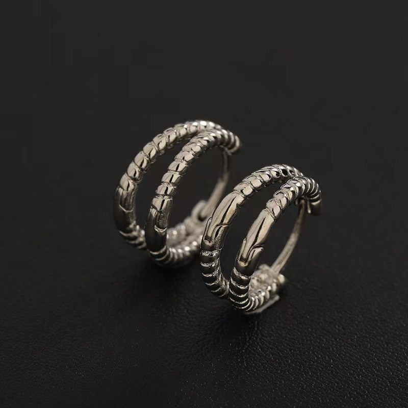 2026 Hot Fashion Men Casual Ear Studs, All-Match Upscale Texture Daily Jewelry, Vintage Retro Elegant Ear Clips For Trendy Ladies