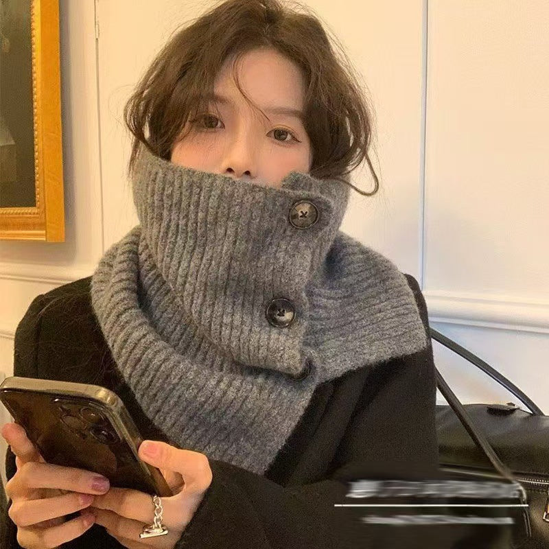 Korean-style Women'snew Solid-color Knitted Scarf