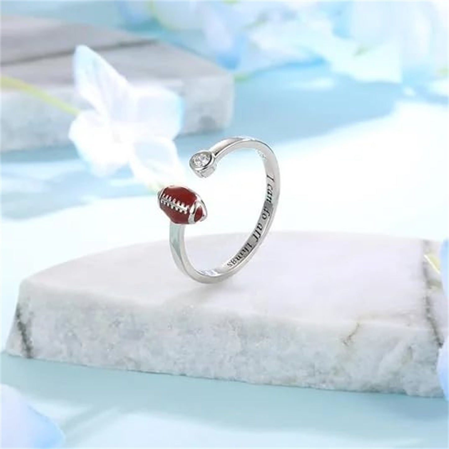 Personalized Fashion Football Diamond Ring