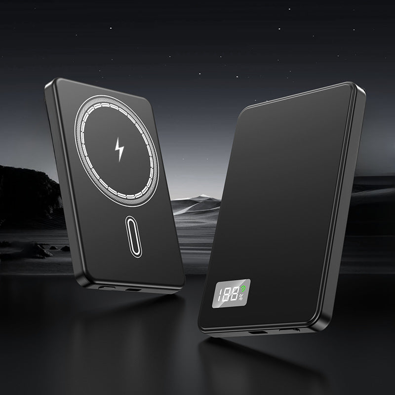 Ultra-thin Fast Charging Magnetic Power Bank With Built-in Cable