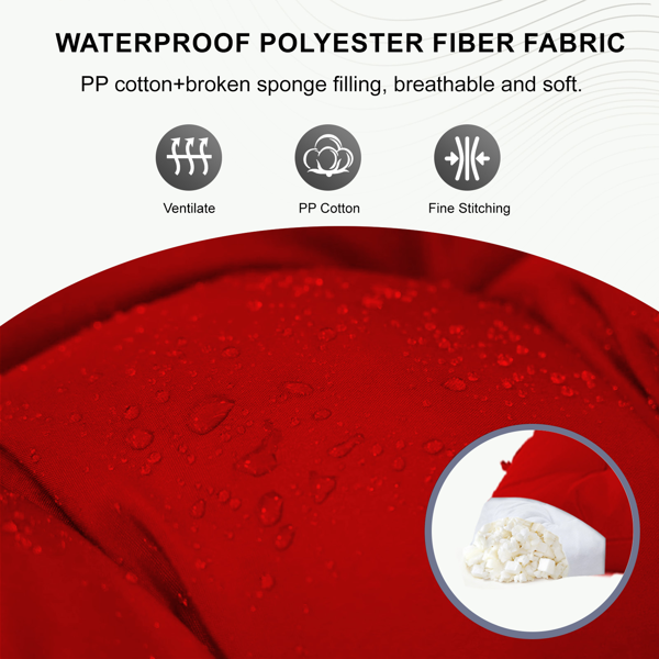 Outdoor Swing Cushions 70 Inch, Waterproof 4inch Thick Porch Swing Cushion Replacement With Backrest And Ties, Comfortable 2-3 Seat Pation Swing Pad For Backyard, Garden, Lawn, Outdoor Furniture Red