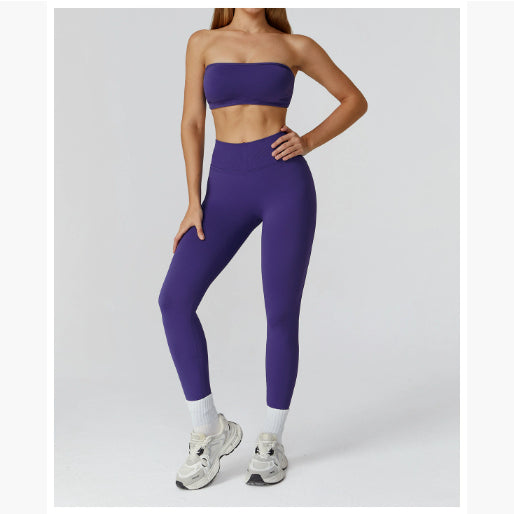 Hollow-out Beauty Back High Waist Yoga Clothes Fitness Suit