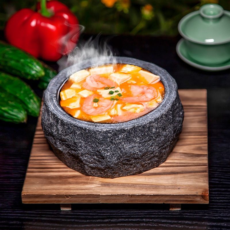Bubble Chicken Korean Cuisine Korean-Style Stone Bowl Tableware For Commercial Use