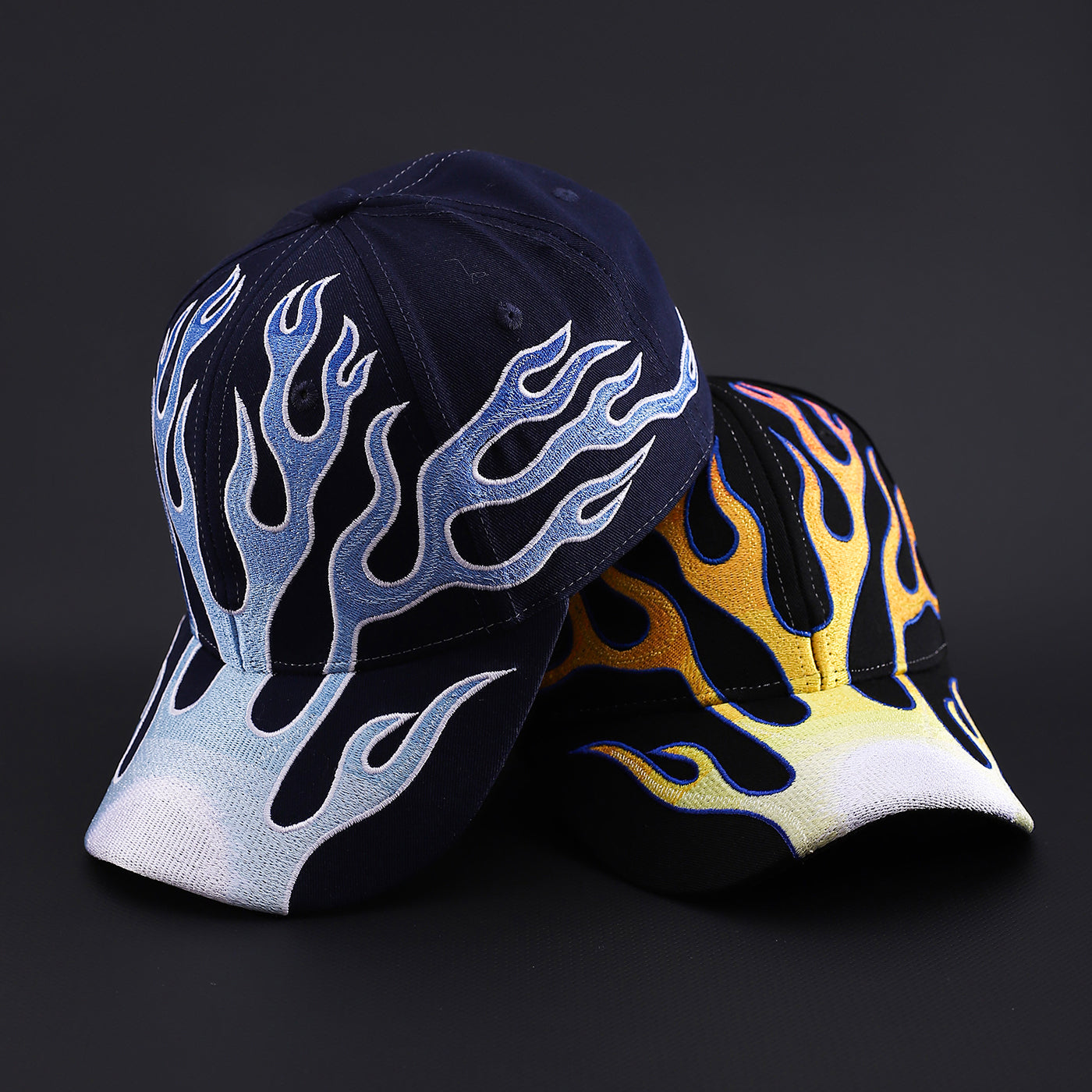 Men's And Women's Gradient Flame Fashion Trend Curved Eave Adjustable Baseball Cap Suitable For Music Festival Gatherings, Outdoor Wear, Daily Outings