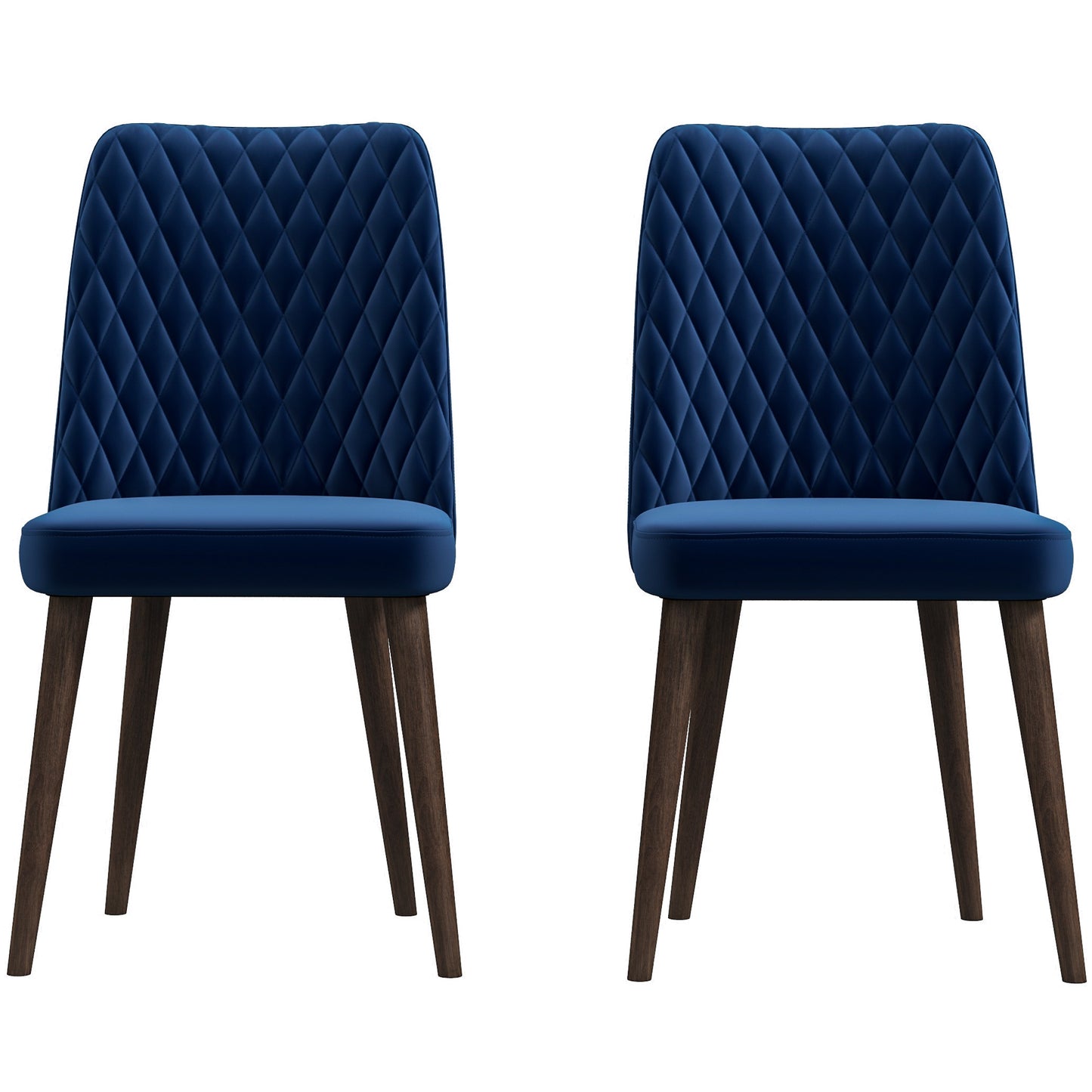 Best Selling Katie Mid-Century Modern Velvet Dining Chair   Set  Of 2  - Blue, Solid Wood, 20x18x36 Inches Table Chairs For Living Room Bedroom Outdoor Lounge