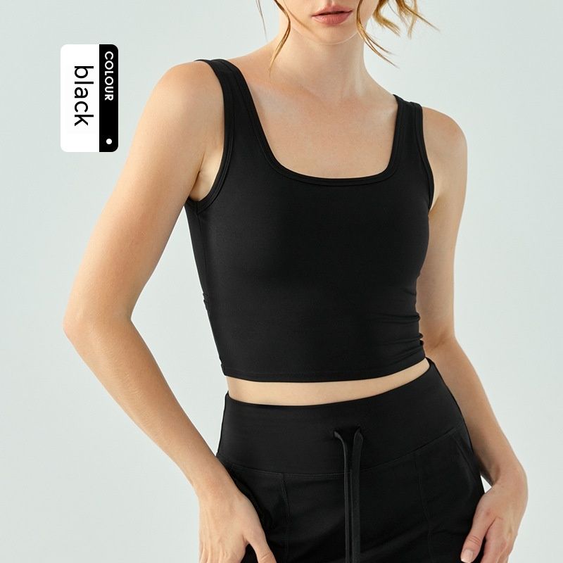Yoga Vest Women's Water Drop Semi-fixed Cup Nude Cross Beauty Back Sports Bra