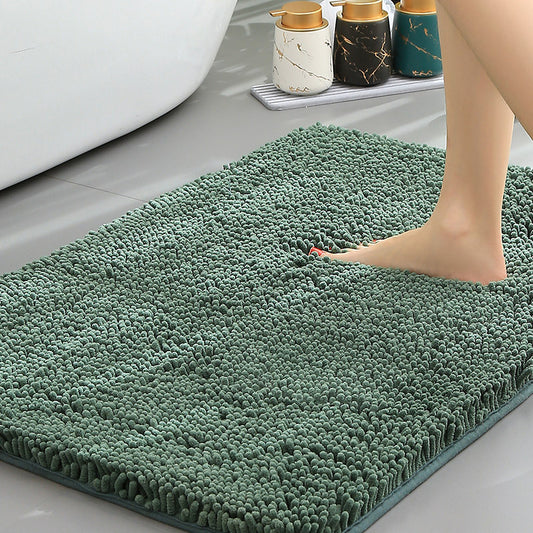 Bathroom Floor Mat, Bath Entrance Water-absorbent Carpet, Chenille Anti-slip Foot Pad
