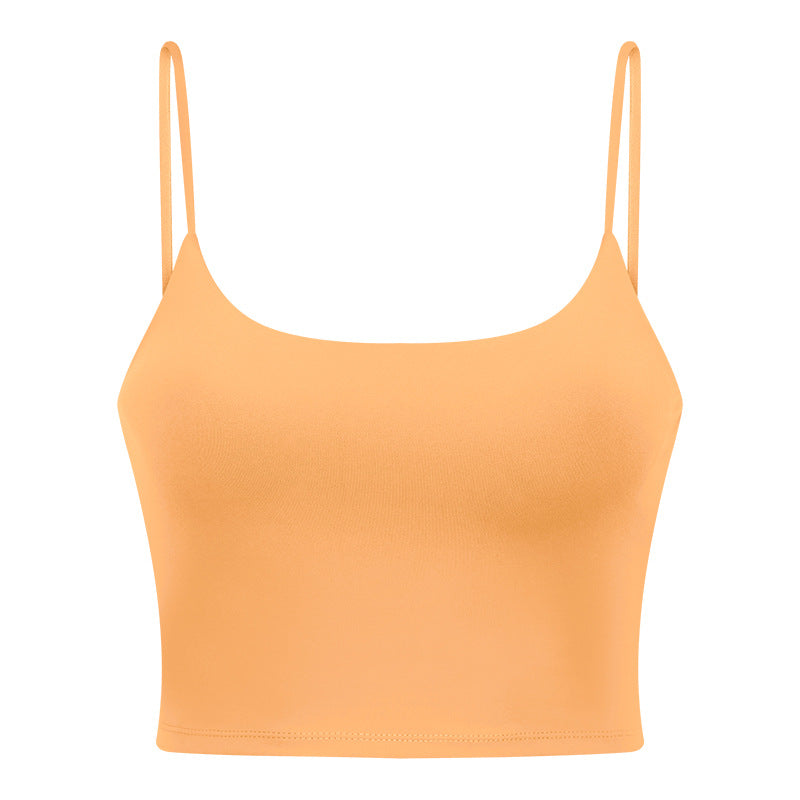 Push Up Shockproof Beauty Back Strap Sports Fitness Yoga Top With Chest Pad