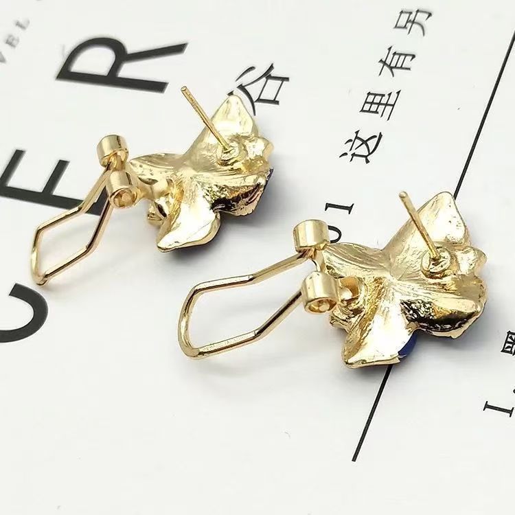 Versatile Korean Style Camellia Earrings, Diamond Inlaid Elegant Studs & Ear Cuffs