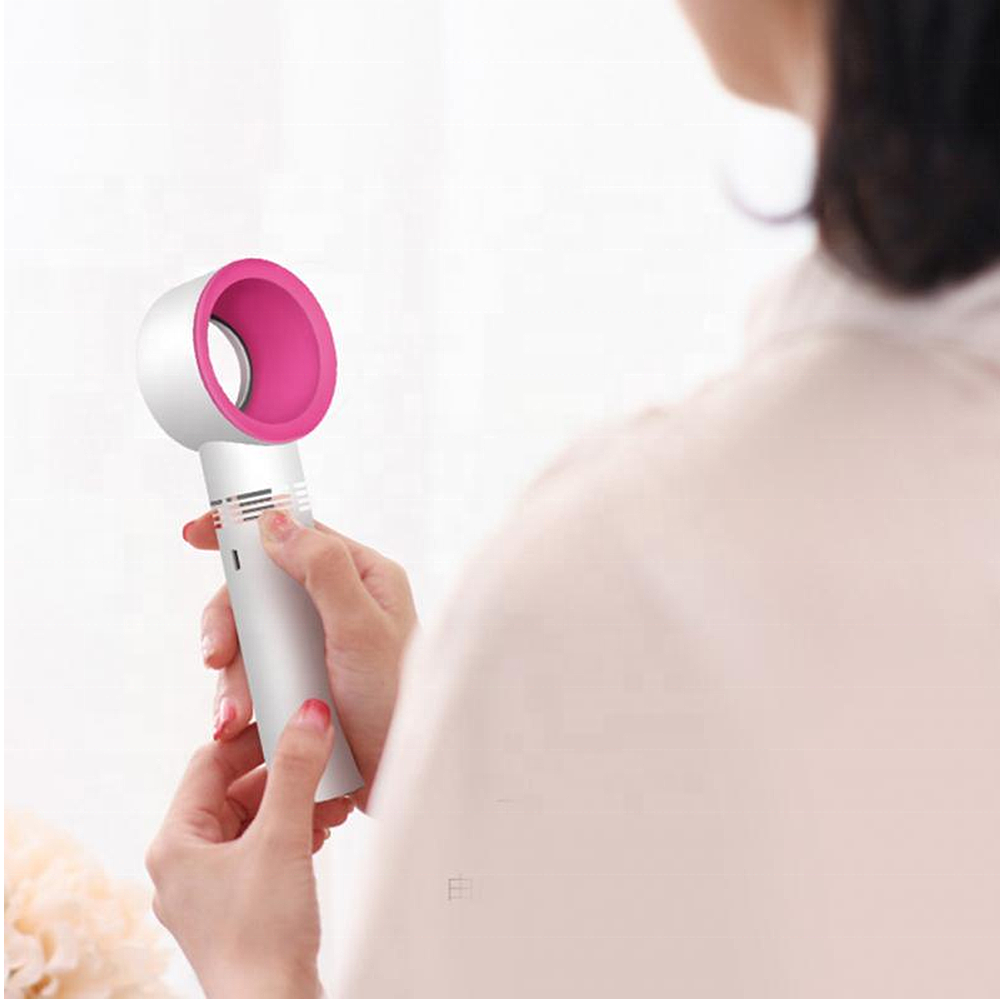 Portable Mini Hand-held Small Folding Desk Fan Cooler Cooling USB Rechargeable---white