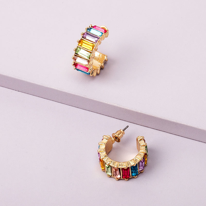 Rainbow Ring Ear Studs Female Accessories
