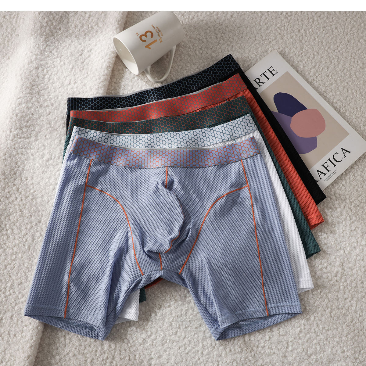 Men's Mid-Waist Boxer Briefs For Sports And Fitness