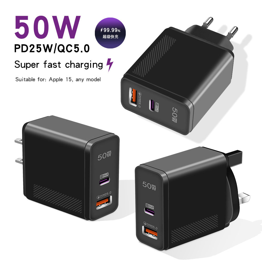 50W Super Fast Charging EUUSUK Standard Charger