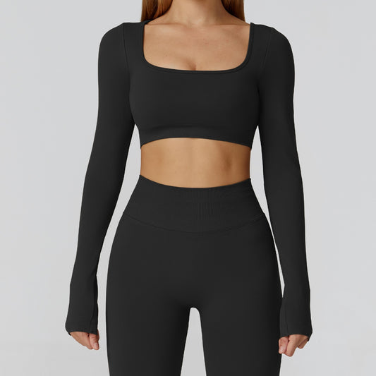 Slim Fit Seamless Yoga Clothes Hollow-out Beauty Back Yoga Long Sleeve