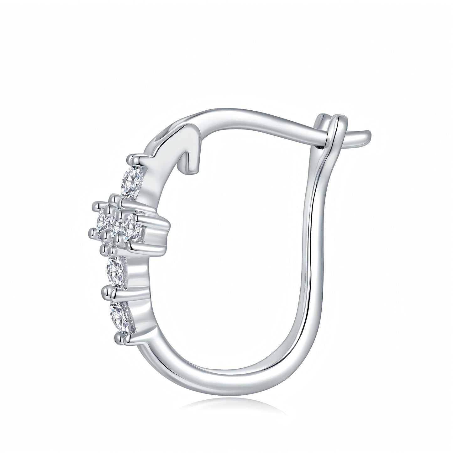 S925 Sterling Silver Cross Hoop Earrings For Women  Moissanite Christian Jewelry With GRA Certificate Platinum Plated Gift Box Set