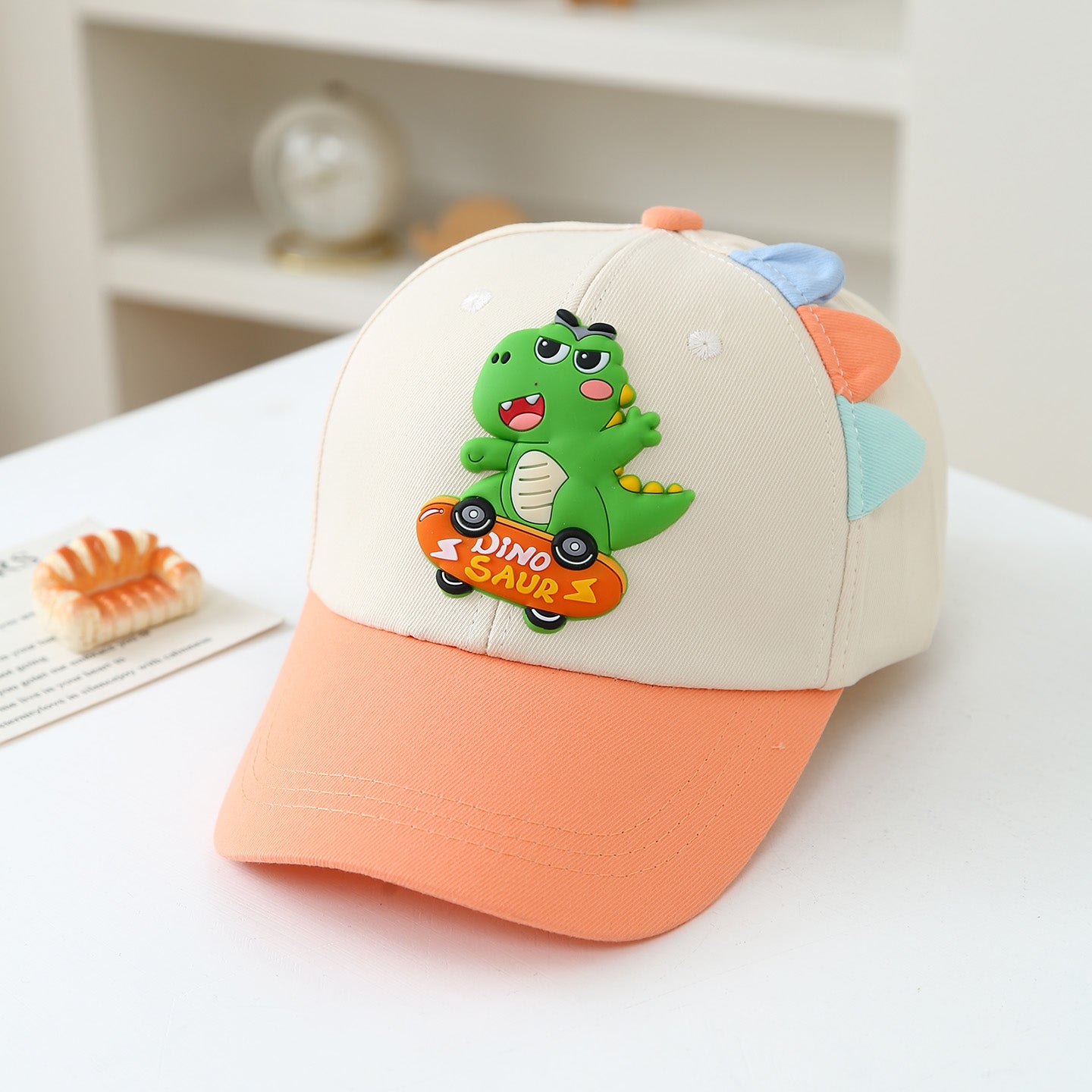 Summer Children's Skateboard Green Dinosaur Cardigan Ventilated Beanie Hat For Babies Outdoor Sun Protection Daily Sunshade Baseball Cap