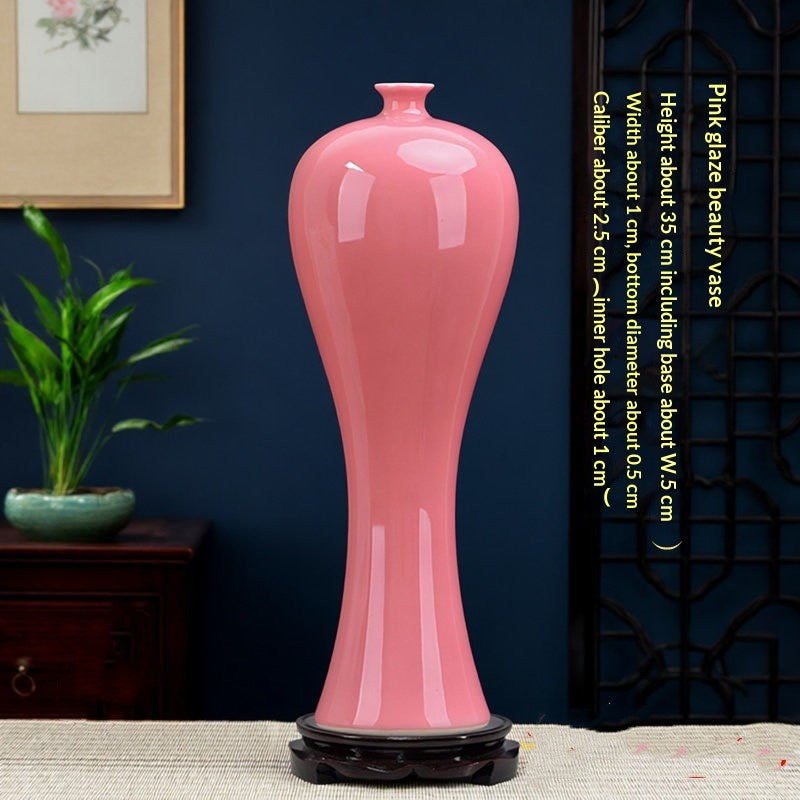 Ceramic Beauty Vase With Colored Glaze Flower Vase And Floral Arrangement Holder