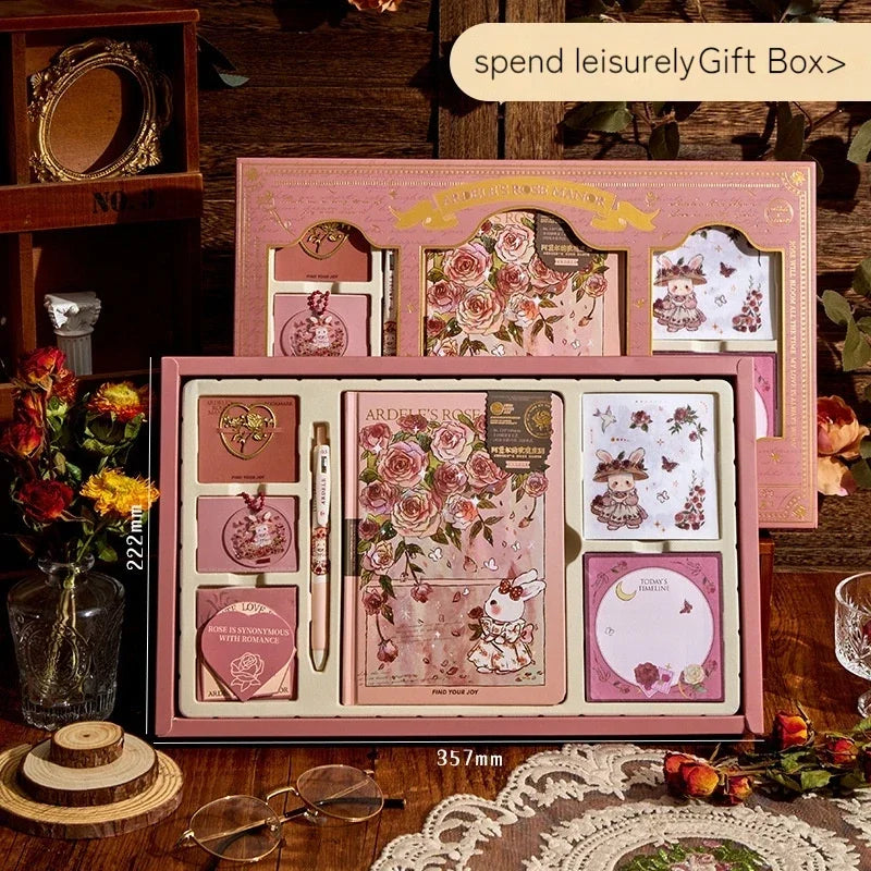 Handbook Set Gift Box Cute Girl Handbook Korean High Beauty Stationery Diary Office Supplies Cuadernos Gift Student Stationery