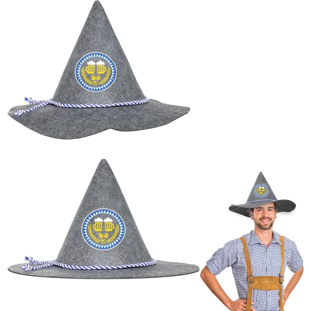 2-Pack Traditional Carnival Hat Oktoberfest Costume Accessories For Adults, Felt Tyrolean Hat For Halloween, Cosplay, Themed Parties & Events