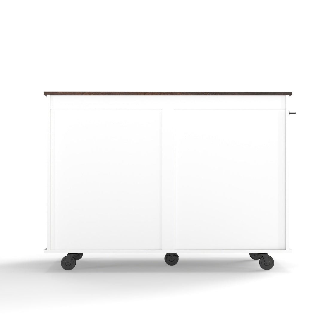 47.2 Mobile Dog Crate With Flip-Top Feeding Door, Dual-Access & 5 Caster System 2 Locking, Side Hooks - Multi-Functional Pet Kennel,double Dog Crate Furniture