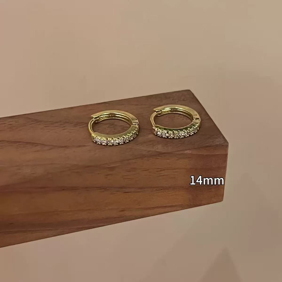 Korean-style Micro-paved Diamond Earrings Minimalist