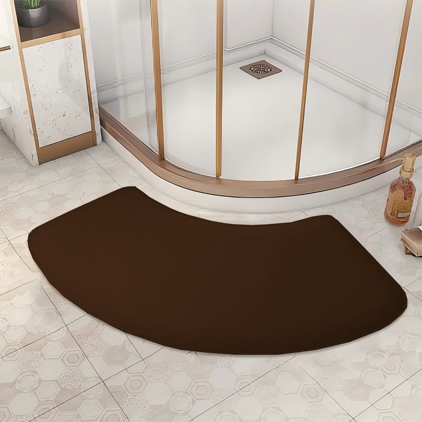 Fan-shaped Bath Mat  Water-absorbent And Anti-slip