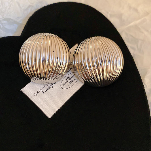 Sterling Silver Needle Cold Style Hoop Earrings Women Luxury All-Match Ear Decor