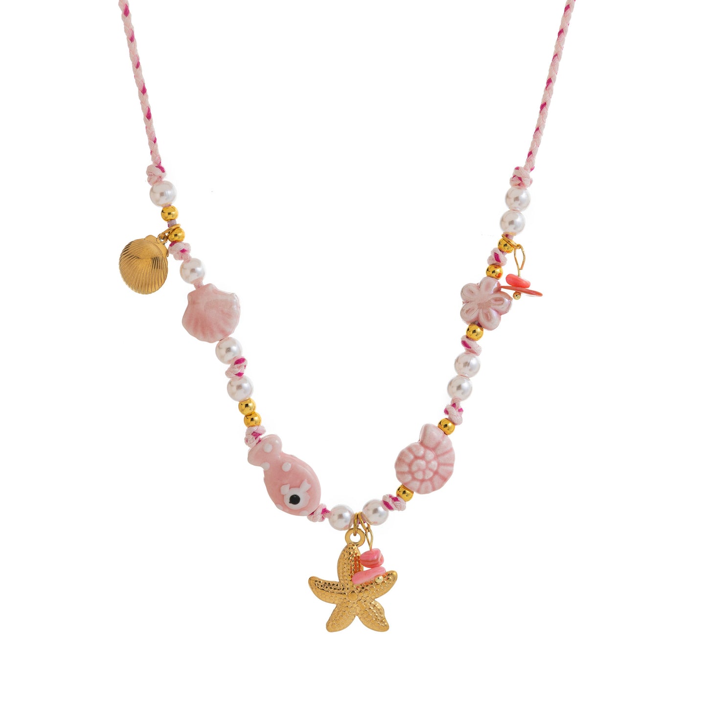 New Starfish Pendant And Small Fish Necklace