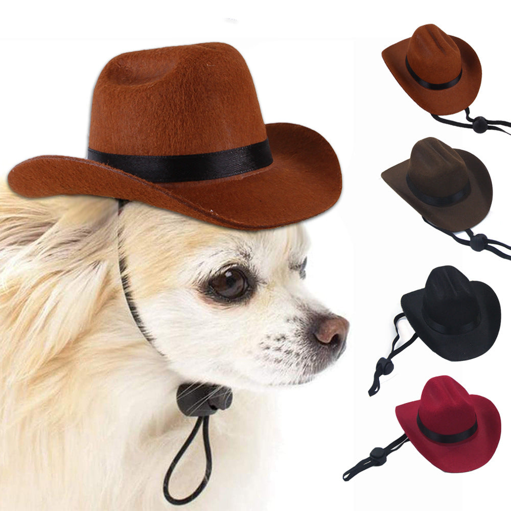 Small Cowboy Pet Hat For Cats Dogs Party Festival Costume Photo Accessory
