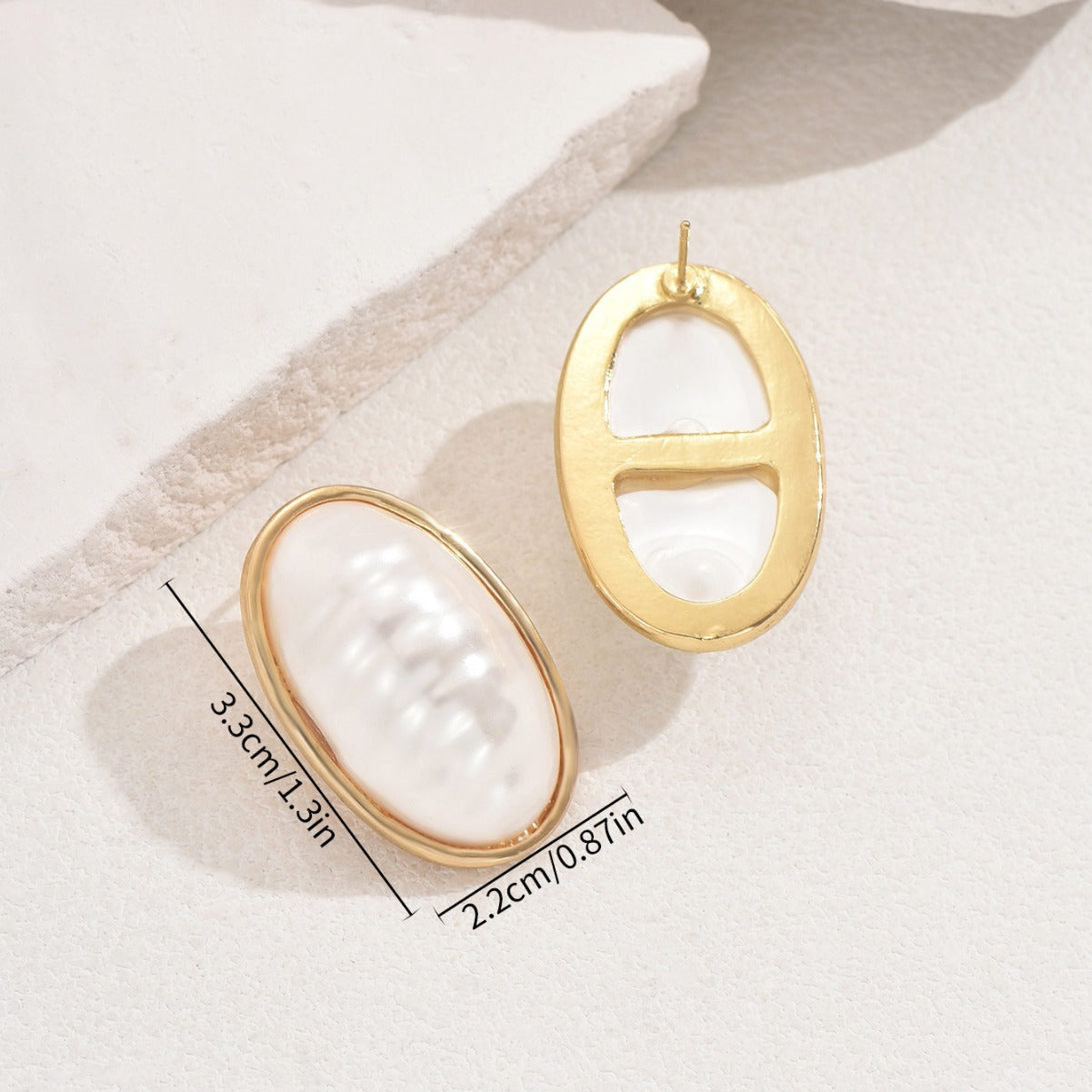 Cross-border European American Women Stud Earrings, Niche Premium Texture Large Faux Pearl Design, Versatile Fashion Ear Jewelry For Ladies