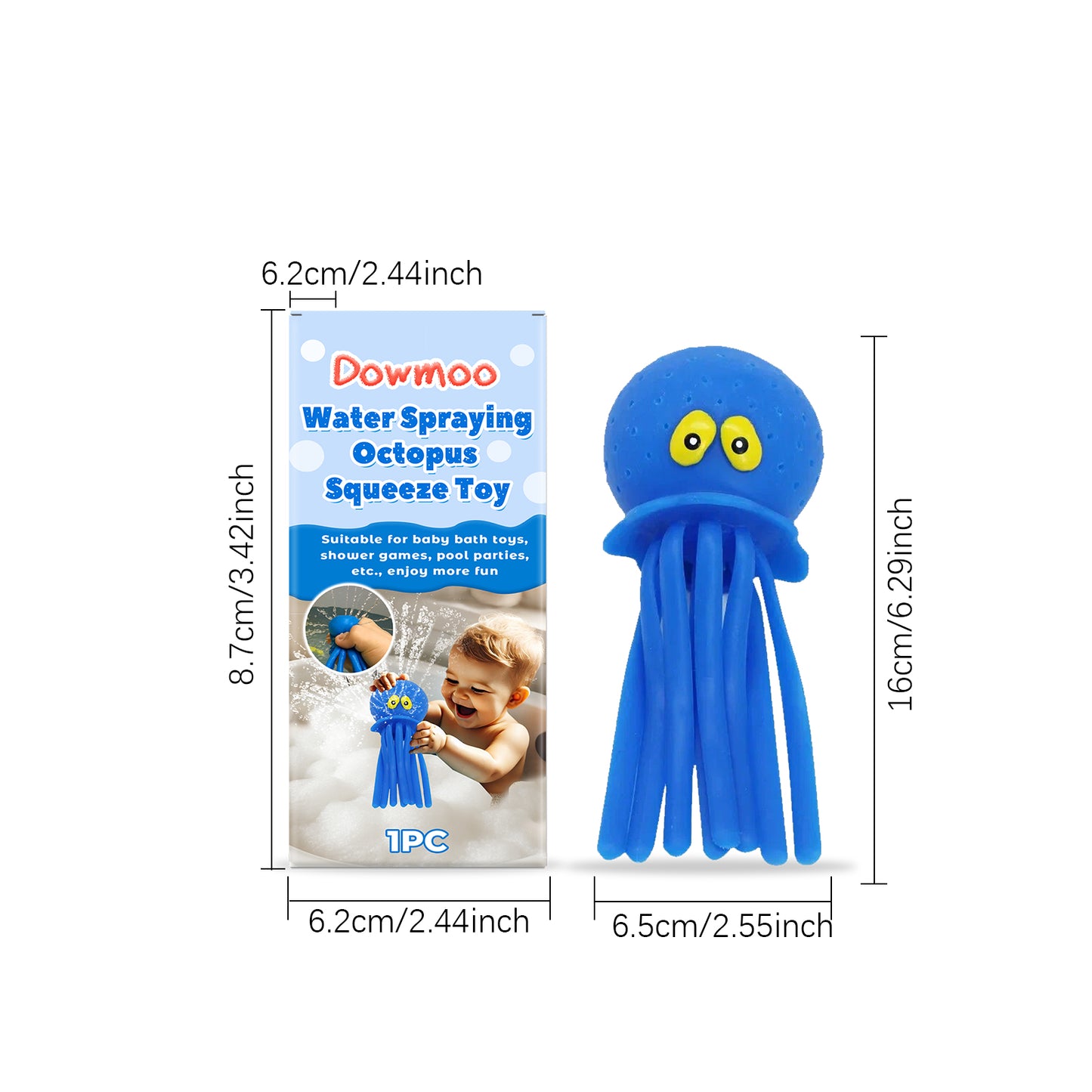 Water Spraying Octopus Squeeze Bath Toy, Kids Squirt Water Toy For Bathtub Pool Beach Outdoor Water Play