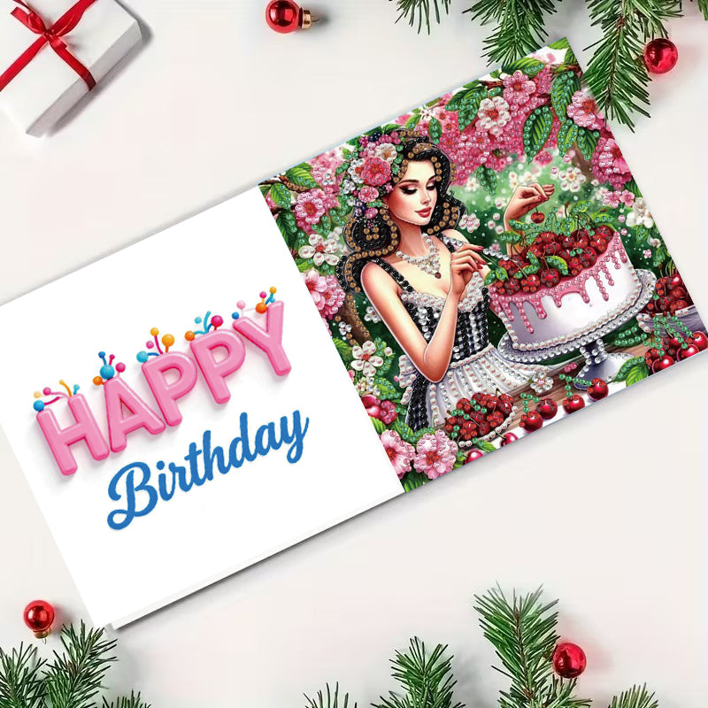 DIY Diamond Painting Kit Birthday Card Kit, Unique Mom Birthday Pattern Design, Water Diamond Painting Art Mosaic Postcards, Festival Cards Perfect For Families, Friends, And Lovers, Handmade Gifts