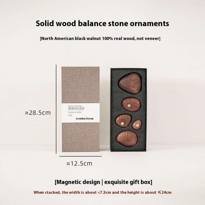 Housewarming Gift Balanced Rock Decoration Creative Wood Carving Cultural And Creative Gifts Emotional Stability Artifact Home Happiness For Friends