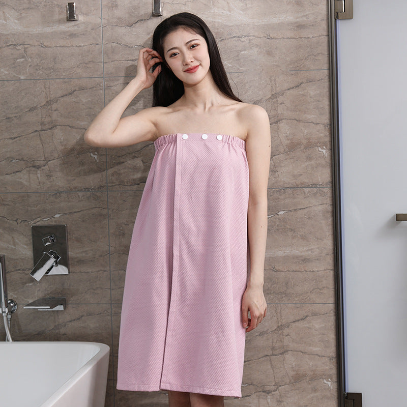Cotton Wearable Tube-top Bath Towel With Hidden Snaps