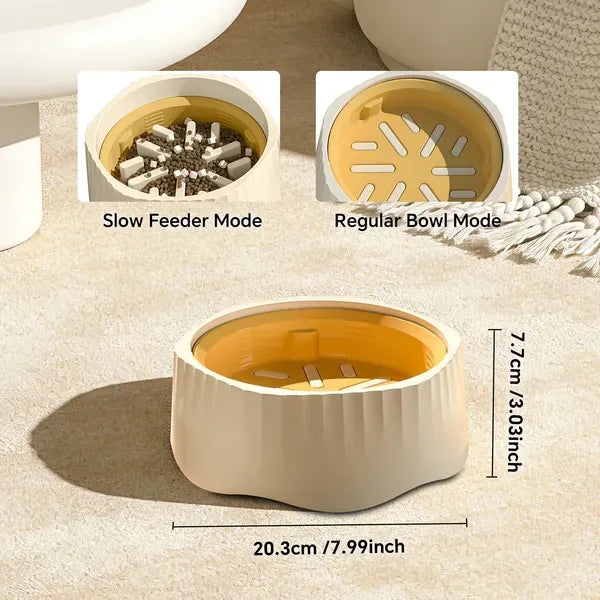 White Dual-purpose Slow Food Bowl, Fast&slow Food Can Be Freely Switched To Adapt To Different Pet Eating Habits, Cross-border Hot Selling Pet Supplies